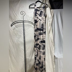 Very long black and cream dress - no tag